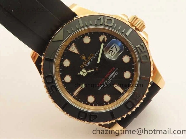Black on 126655 Black 1:1 Bezel VS3235 Yacht-Master Edition Best Rubber Strap Ceramic RG 3EF 0415